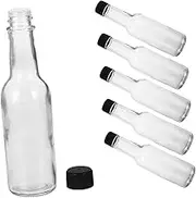 RORPOIR Prevent Leakage Salad Dressing Jar 6 Pack 150ml Glass Sauce Bottles Reusable Soy Sauce Bottles for Home Restaurant Outdoor