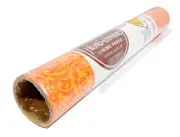 Vintage 70s Roylcraft PLASTI-CHROME Lining Paper ORANGE Shelf Roll NOS Drawer