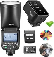 Godox V1 V1Pro S Flash+X3-S Trigger for Sony Cameras, 1/8000 HSS 500 Full Power Flashes, 1.3s Recycle Time, 2.4G Wireless with External Flash SU-1 for Sony Cameras (Godox V1-S Upgraded, V1Pro-S)