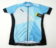 2XU Perform Pro Cycle Women's Short Sleeve Cycling Jersey Large Blue Full Zip