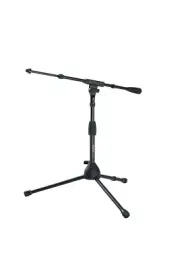 Gator Frameworks Short Tripod Base Mic Stand - Soft Grip Twist Clutch, Boom Arm