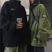 Couple Matching Embroidered Sweatshirt Green - M