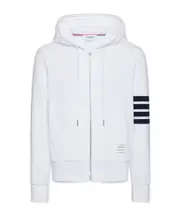 4-Bar stripe zipped hoodie 1,2,3,4,5 White
