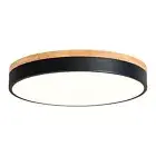 Vikaey Modern Wood LED Ceiling Light Fixture, Simple Black Flush Mount Ceilin...