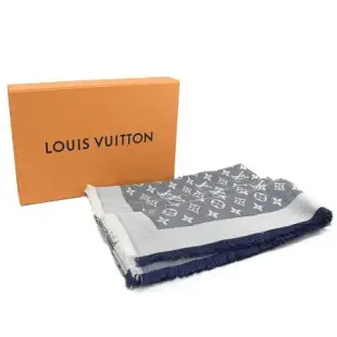 Louis Vuitton LV Monogram Denim 經典花紋羊毛絲綢披肩圍巾.多款可選