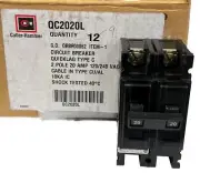 QC2020L, EATON, CIRCUIT BREAKER, QUICKLAG TYPE C, 2 POLE, 20 AMP 120/240 VAC