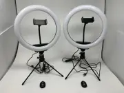 Texlar T3 Ring Light 10" Portable Selfie Circle Lights with Tripod Stand 2-PACK