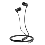 M63 Universal 3.5mm Wired Line Control In-Ear Earphone With Mic for Android BLACK COLOR