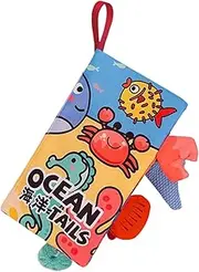 Baby Activity Book - Crinkle Book | Early Development Interactive Toy, Multi Texture Touch and Feel Jungle Marine Theme Early Learning Sensory Play Activities for Kids