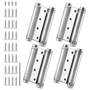4 Pack 4 Inch Double Action Spring Hinge Stainless Steel Swing Door Hinge wit...