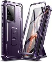 DEXNOR Compatible with Samsung Galaxy S20 Ultra Case with Built-in Screen Protector Military-Grade 360 Full Body Shockproof Bumper Protection Cover with Stand - Purple