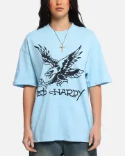 [ED HARDY] Ed Hardy Eagle T-shirt Blue - Size 2XL 2XL Blue
