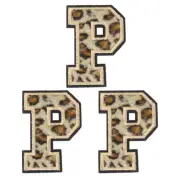 Letters P Patches Leopard Iron-On Letters Patch for Clothing Repair 3 Pcs