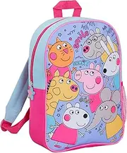 [Peppa Pig] Official Backpack Girls Peppa & Friends Back to School Bag for Nursery Travel Lunch Bag New Tales Book Carry Case