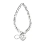 19cm Sterling Silver Padlock Bracelet