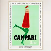 Galrie Vintage Campari Soda Poster from Italy 1968 Iconic Artwork for Home Décor, Wood Frame, A3 30 x 42cm (12 x 16inch)