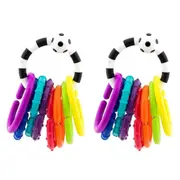 2PK Sassy Baby Ring O' Links Sensory Play Tactile Interactive Toy Newborn 0m+
