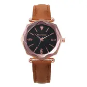 Shining Dial Display Flower Ladies Watch Elegant Design Quartz Watches BROWN COLOR