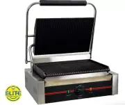 Commercial Single Plate Sandwich Press Grill Griddle Panini Maker 120V Grooved