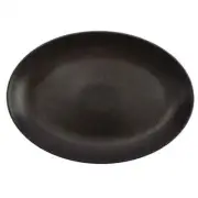Oneida L6500000380 Luzerne Lava Black 14.5" Oval Porcelain Fish Dish - 6 per cs