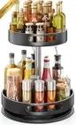 2-Tier Lazy Susan, 360° Turntable, Adjustable Spice Storage Rack for Kitchen