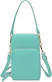 [SKUZA] Wallet,Card Bag,Women Casual Stylish Large-Capacity Diagonal Package Cell Phone Wallet Big Card Holders Wallet Clutch Shoulder Straps Bag (Gray) (Color : Light Green)