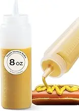 Restaurantware 8 Ounce Squeeze Bottle, 1 with Lid - Precison Dispensing Tip, Flexible, Clear Plastic Squeeze Bottle for Sauces, Spreads, Or Condiments -