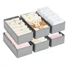 Drawer Organizer Clothes - Underwear Organizer Small Sock Set of 6 Grey