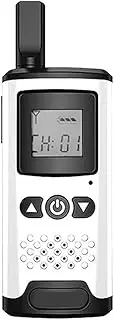 UOOD Walkie Talkie with Flashing Alarm and Radio Function for Construction Hotel Outdoor Adventure Use Within 1-3km (Color : White)