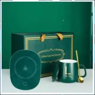 Lucky Heating Cup - 瓷杯套裝帶電熱水壺,適用於茶、咖啡、牛奶 + 免費帶金勺 - 高品質豪華盒