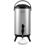 VEVOR Stainless Steel Insulated Beverage Dispenser, 9.2 Liter, Thermal Hot and Cold Drink Server Dispenser with Spigot Handle, Food-grade for Hot Tea