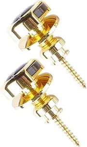 Parliky 2Pcs Guitar Strap Buttons Skid Locking Fixators for Acoustic Electric Guitars Ukuleles Securely Holds Straps Place Easy to Install Durable Design
