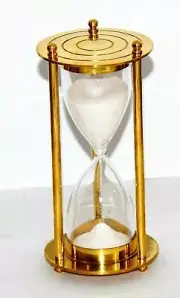 3 Minutes Brass White Sand Timer Hourglass Beautiful Gift