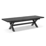 Austin Outdoor 3m - 3.8m Extension Aluminium Dining Table Charcoal