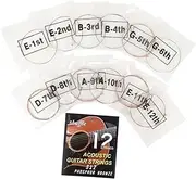 Yardwe 12 Pack Folk Guitar Strings Replacement for Professional Guitar Supplies Phosphor