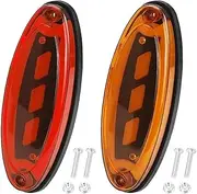 10pcs 12V-24V Oval LED Side Marker Lights For Trailer Trucks Caravan Clearance Lamp(10pcs Yellow)