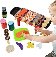 Kids BBQ Grill Playset | Realistic Cooking Toys Grill Food,BBQ Grill Set, Food Toys for Kids, Gourmet Cooking Box Toy for Parent-Child Interaction