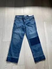NEW! Ann Taylor Loft ~ Straight Crop Denim Blue Jeans ~ Patch ~ Size 2 / 26