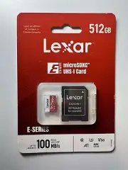 Lexar E-Series 512GB MicroSDXC UHS-I Flash Memory Card with Adapter, 100MB/s