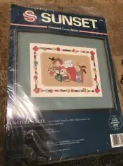 Sunset Nature Angel Counted Cross Stitch Kit Vintage New