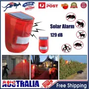 Solar Alarm 6LED Light Strobe Lamp Wireless Motion Sensor Detector Home Security