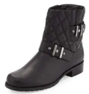 STUART WEITZMAN DOWNLOAD QUILT MOTO BLACK LEATHER BIKER MOTORCYCLE BOOT 6.5 NEW