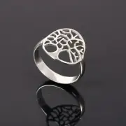 92.5 Sterling Silver Tree Of Life Shape Ethnic Style Handmade Ring For Women