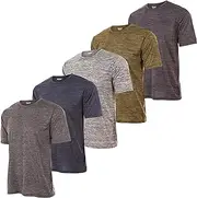 [Essential Elements] Boys Active T-Shirt - Quick-Dry Athletic Workout Training Stretch Crew Neck Short Sleeve Top 5 Pack