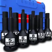 1 2 Drive Master Impact Hex Bit Socket Set Metric 10 Pieces 1 2 Drive Impact