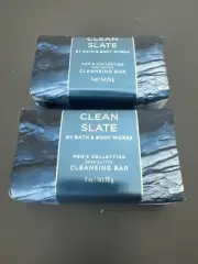 2 BATH & BODY WORKS MEN'S COLLECTION CLEAN SLATE SHEA BUTTER CLEANSING BAR NEW