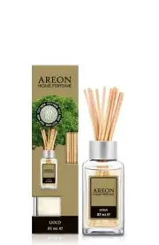 Areon Home Luxury Perfume Reed Diffuser + 10 Rattan Reeds, GOLD Scent