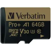 Verbatim 70002 64 GB Pro Plus 666X microSDXC Memory Card with Adapter VTM70002