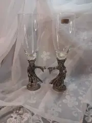 Fellowship Foundry Peter Pewter O'hare 1991 Arthur And Guinevere Goblets W/ Tag