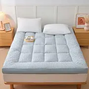 Blue Japanese Futon Mattress Thick Skin-Friendly Soft Sleeping Pad Queen Size Home Mattress Foldable Futon Mattress Portable Dorm Sleeping Pad Great for Outdoors, Dorms and Travel